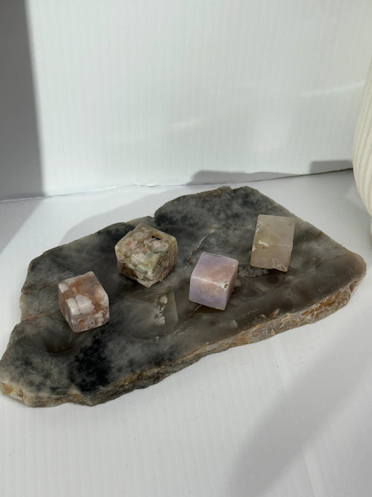 Flower Agate Cube by Heartstone Sanctuary