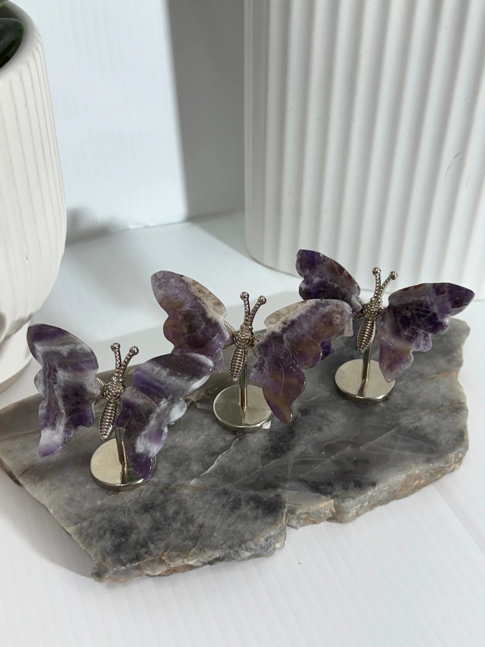 Purple Amethyst Butterfly Figurine Amethyst Stone Sculpture For Home Decor Gift Idea by Heartstone Sanctuary