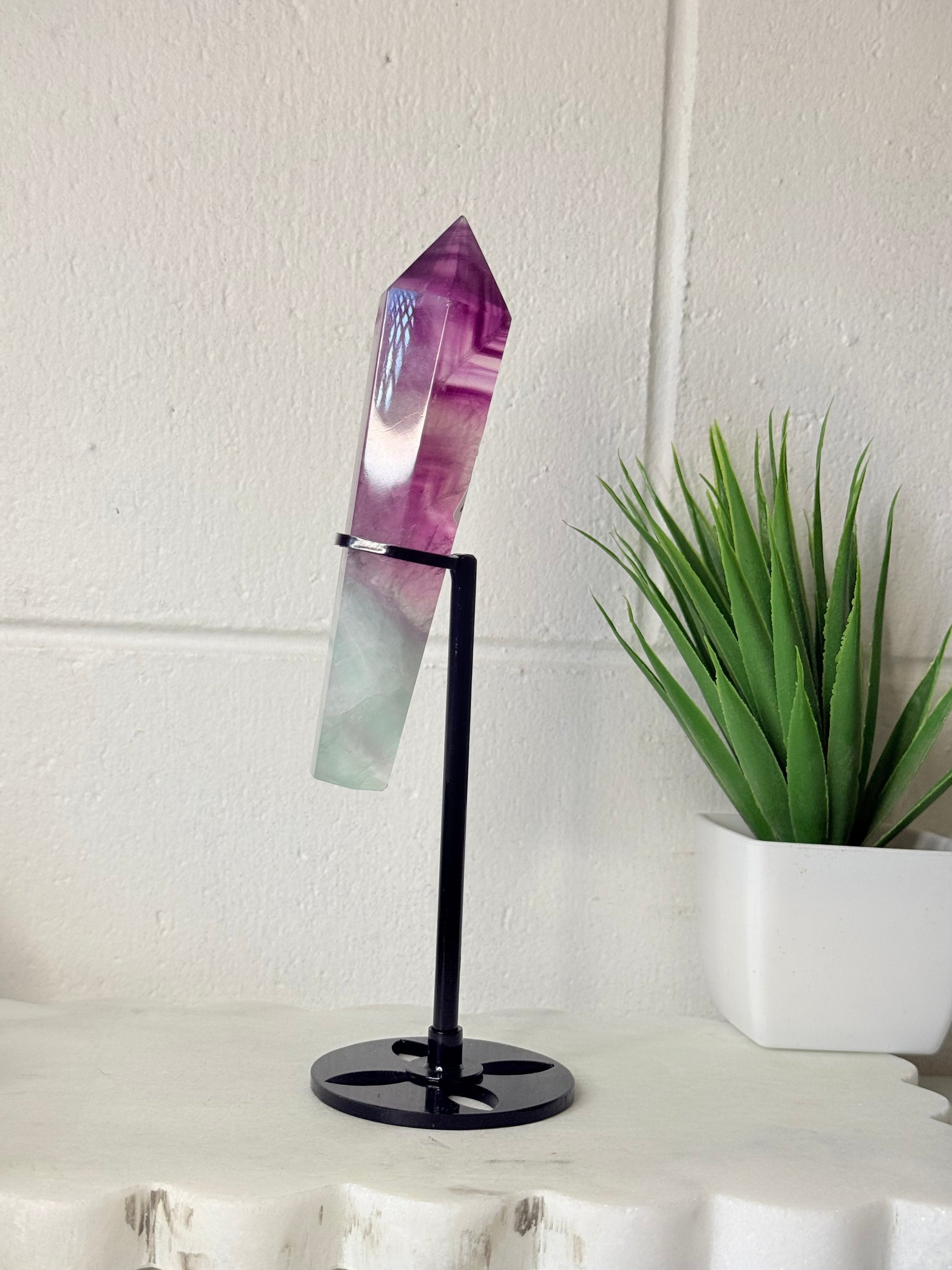 Flourite Wand on Stand by Heartstone Sanctuary
