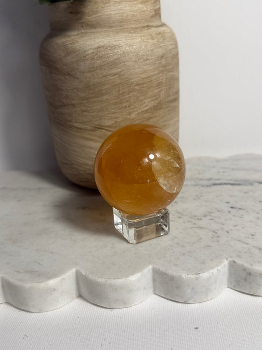 Honey Calcite Sphere