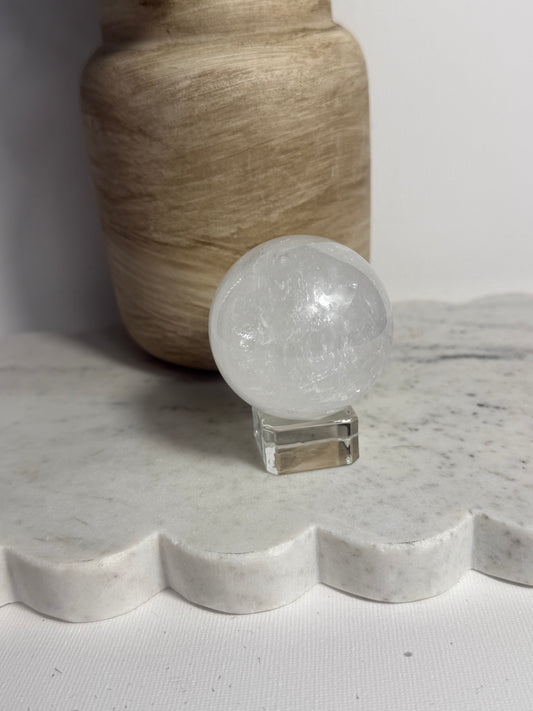 White Calcite Sphere