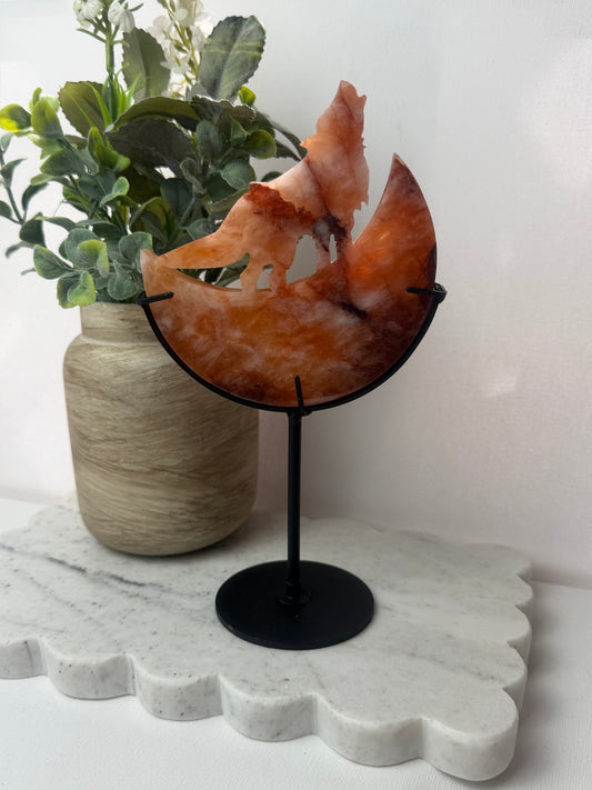 Fire Quartz Wolf on Moon