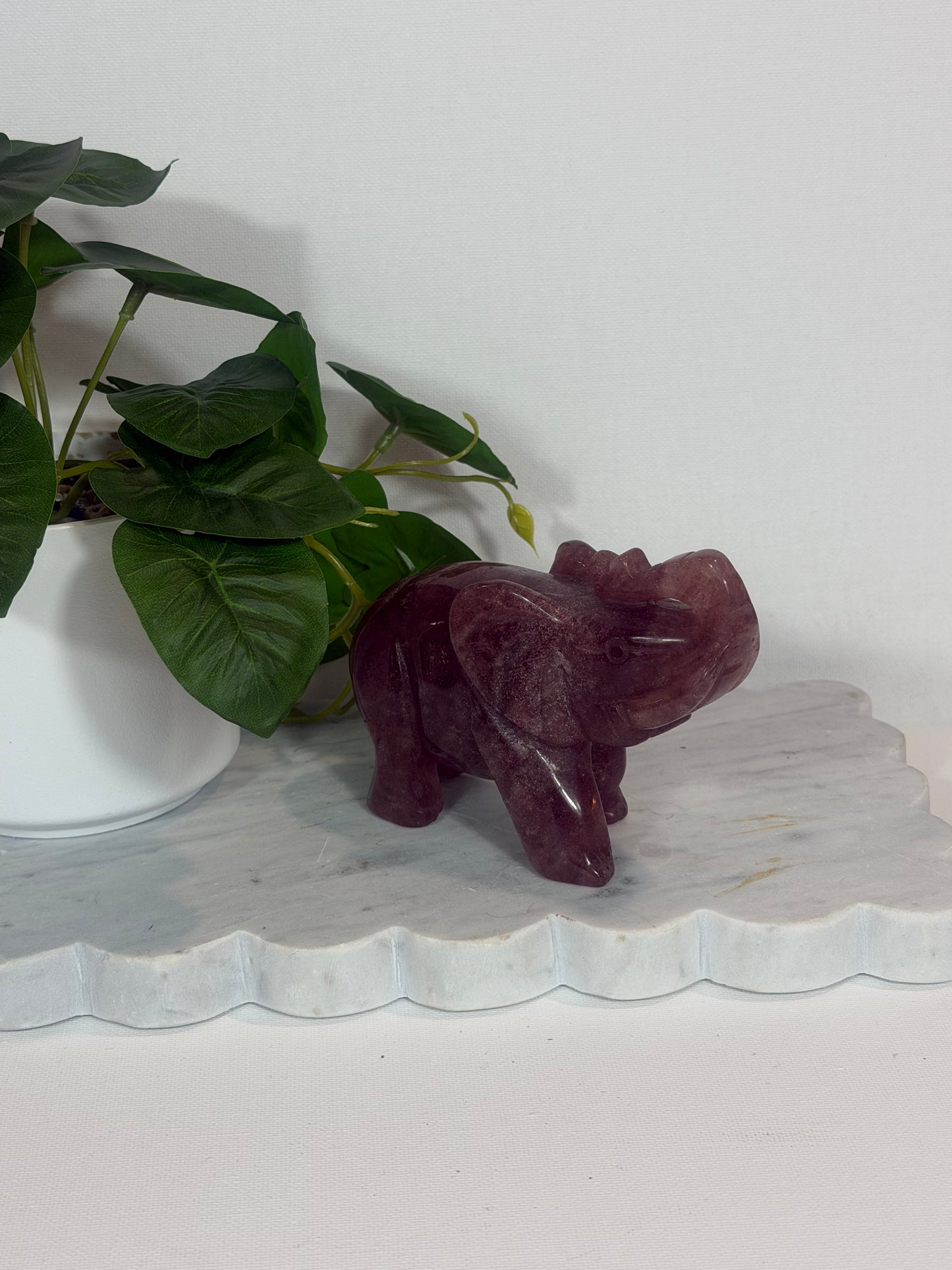 Strawberry Quartz Elephant