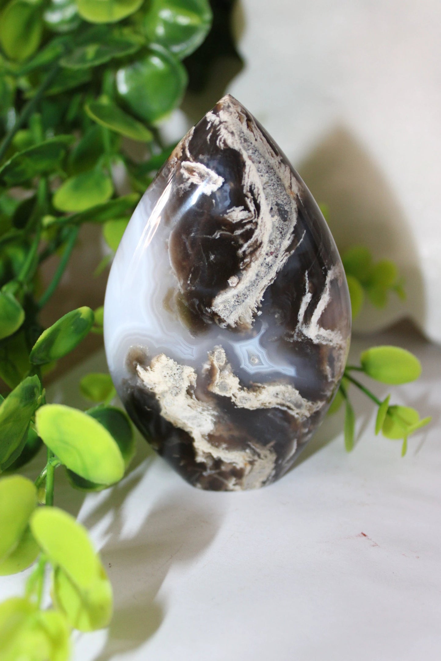 Orb Moss Agate Teardrop by Heartstone Sanctuary