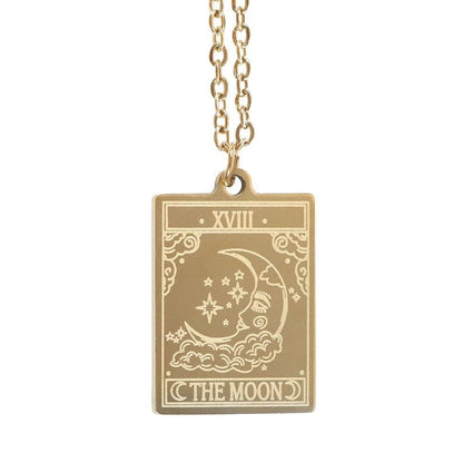 The Moon Vintage Tarot Necklace on Greeting Card by WONDER IMPORTS AUSTRALIA