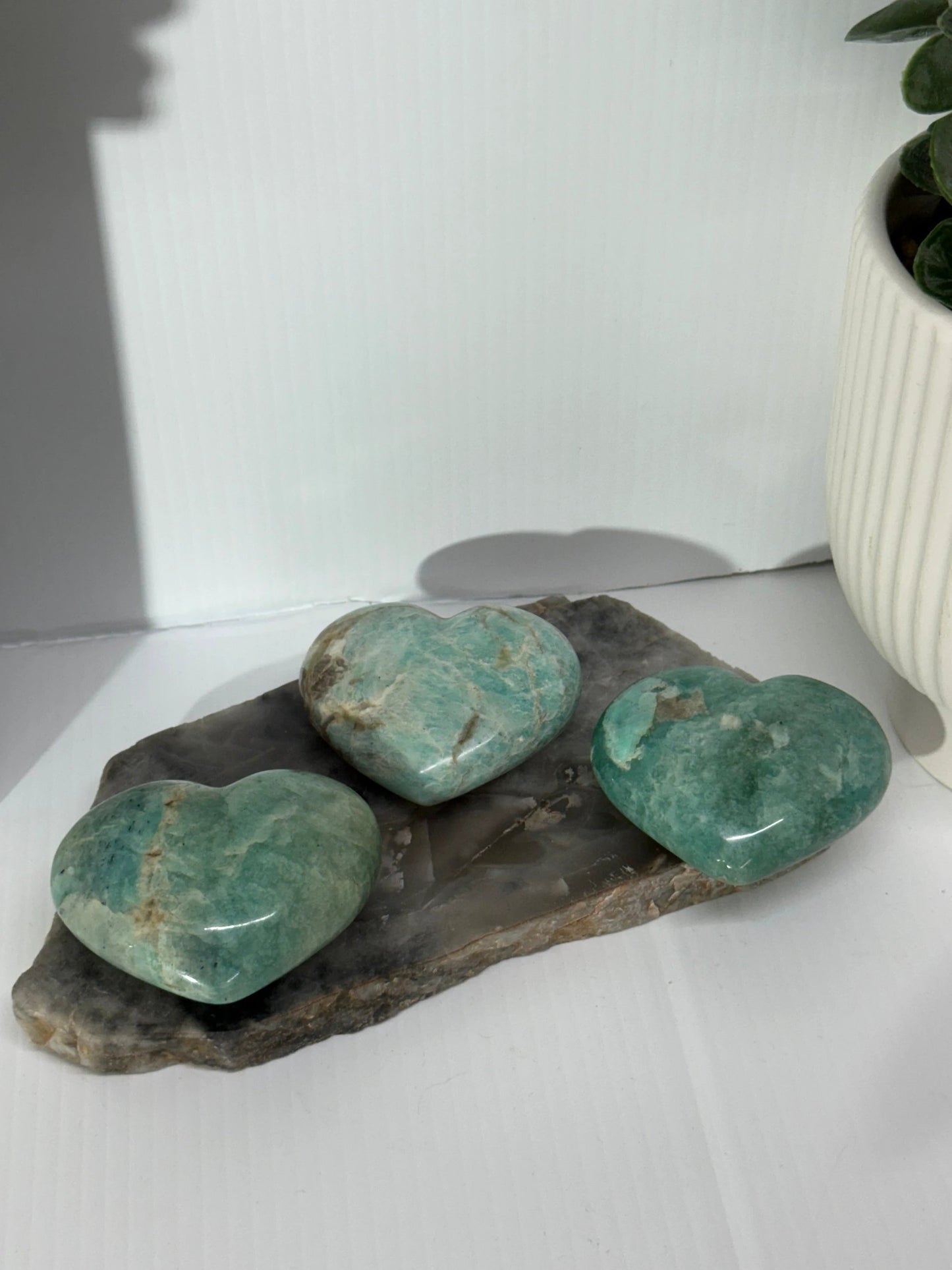 Natural Amazonite Stone Heart Pendant In Teal Green Polished Heart Shaped Jewelry by Heartstone Sanctuary