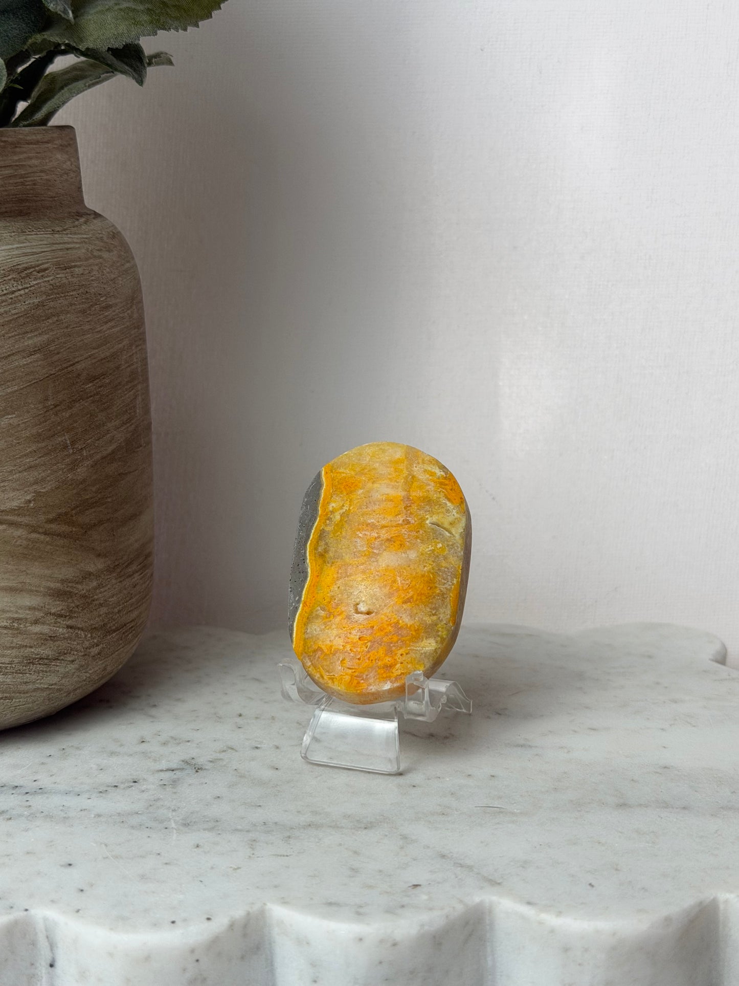 Bumblebee Jasper Palm Stone