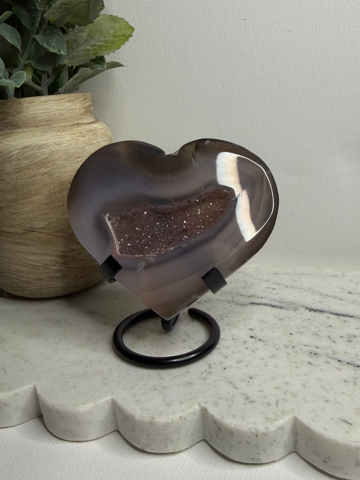 Druzy Agate Heart