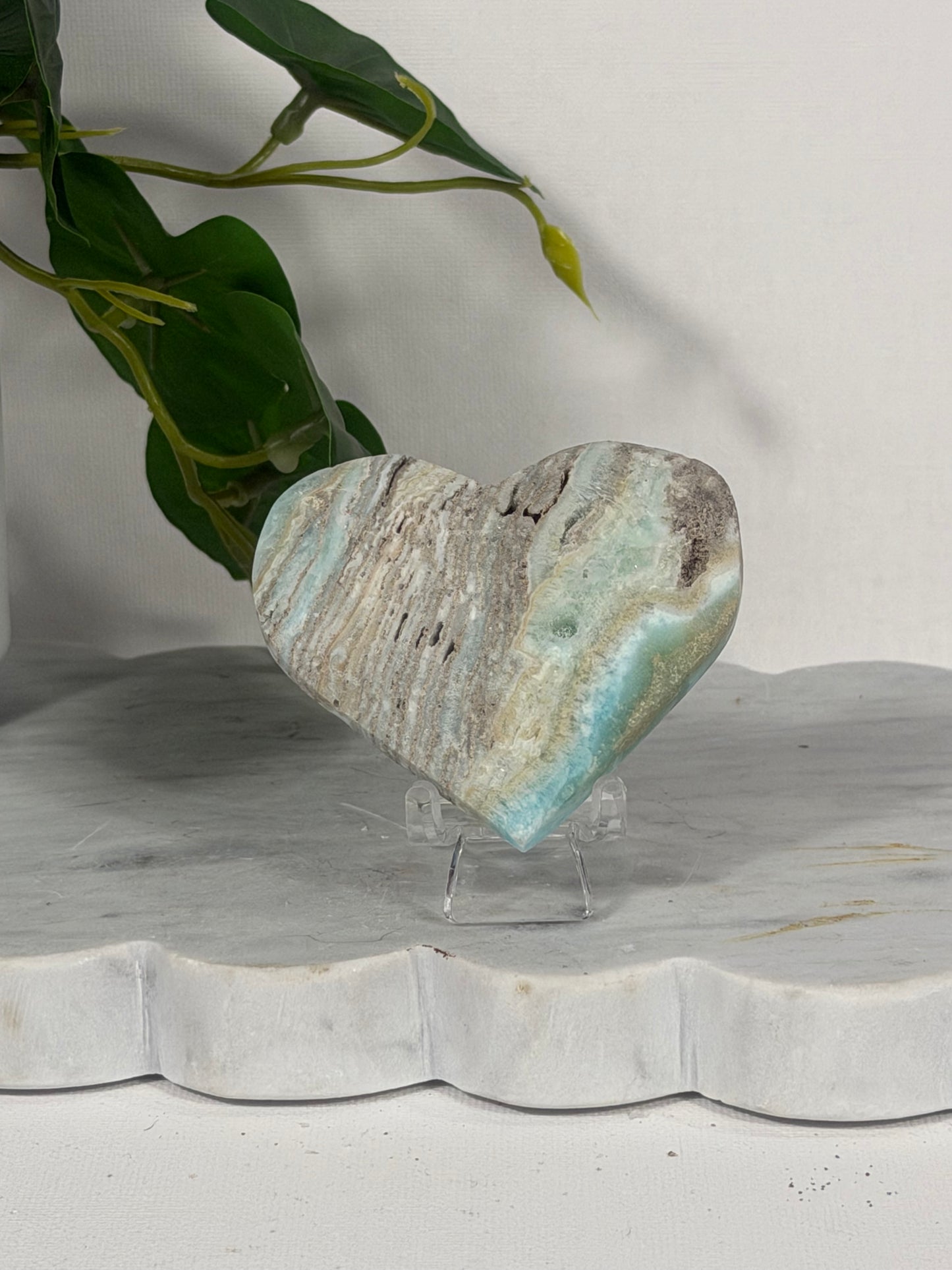 Blue Aragonite Heart
