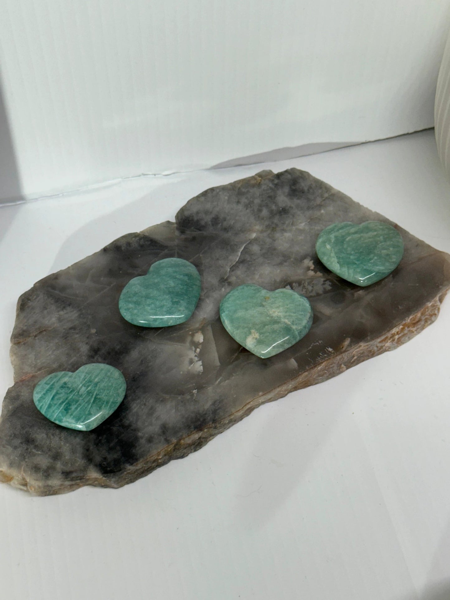 Blue Green Amazonite Heart Shaped Stone For Jewelry Making Pendant Component Natural Mineral by Heartstone Sanctuary