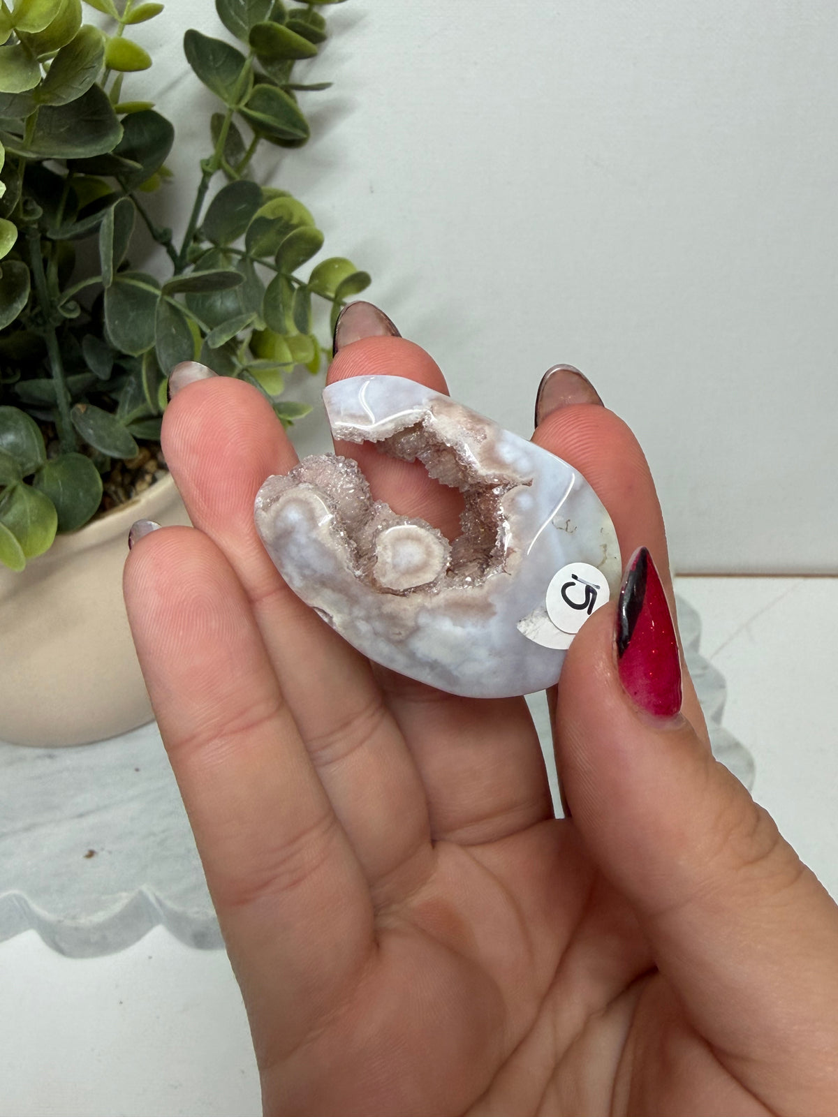 Pink Amethyst Druzy Palm