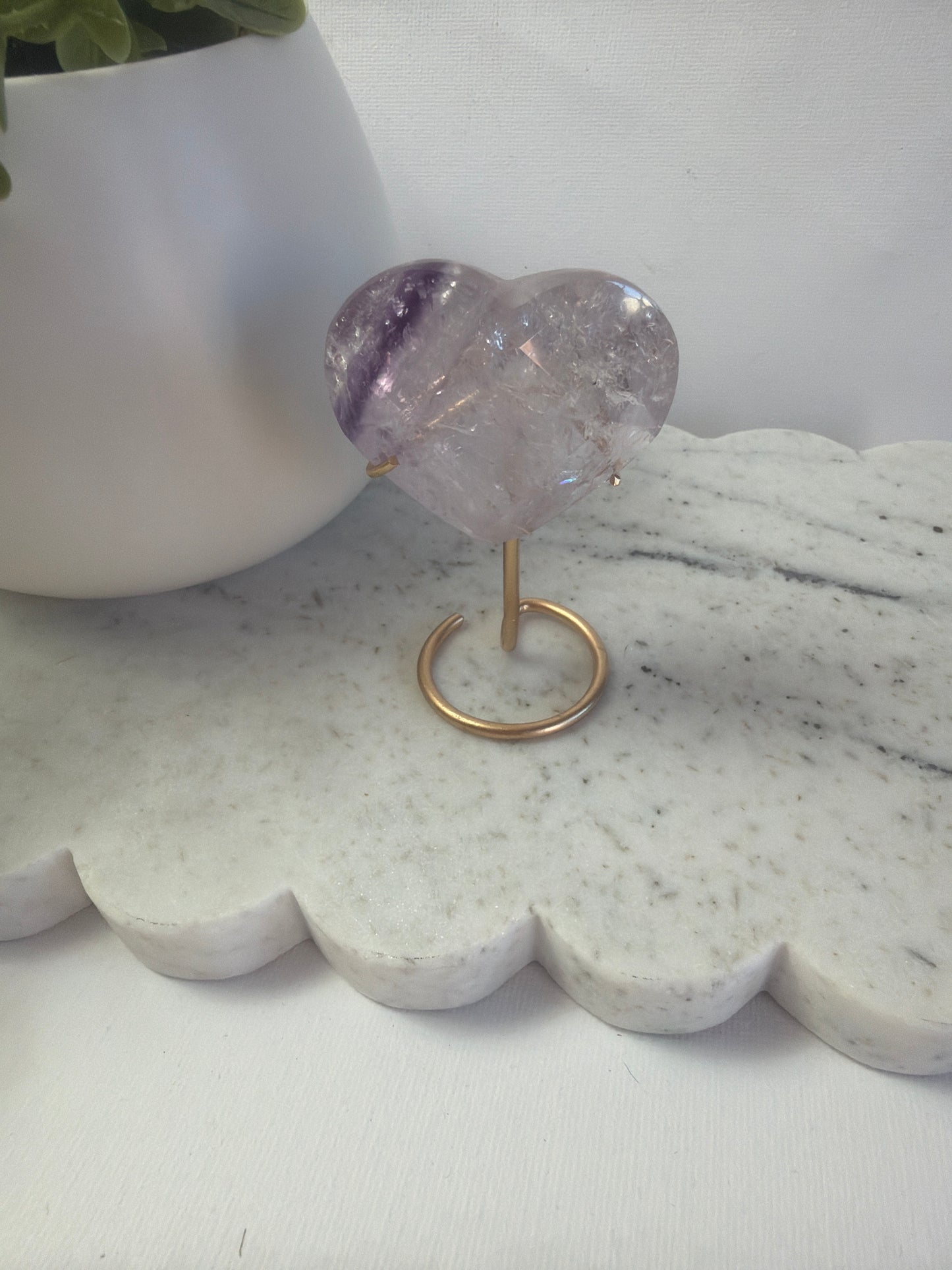 Amethyst Faceted Heart