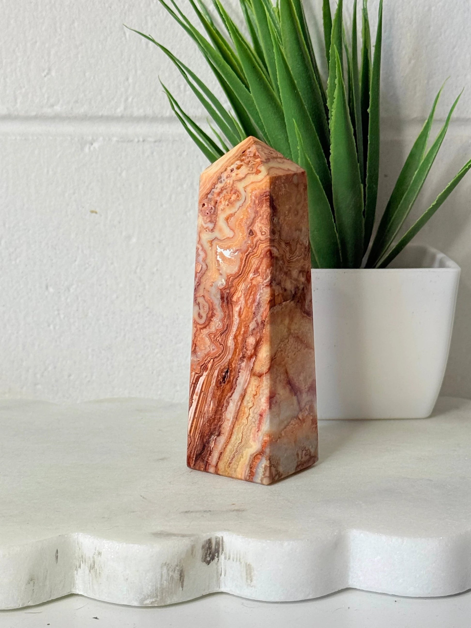 Crazy Lace Agate Tower - 10cm - 153g by Heartstone Sanctuary