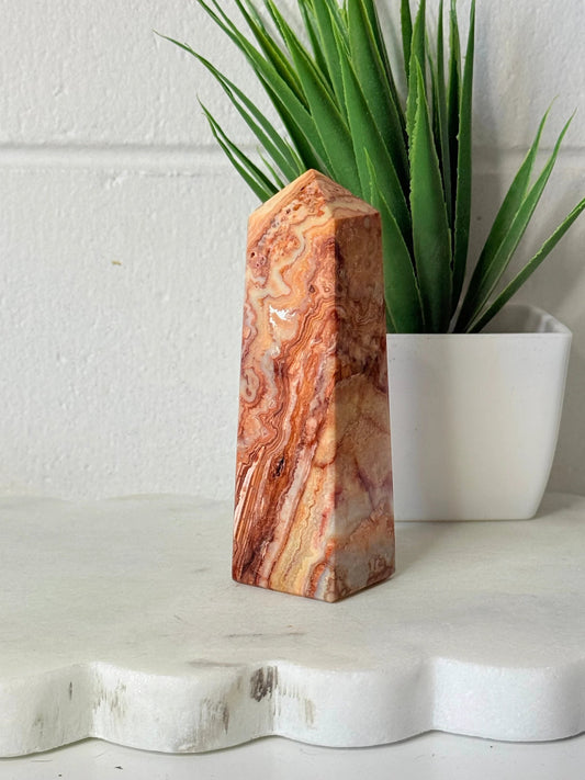 Crazy Lace Agate Tower - 10cm - 153g by Heartstone Sanctuary