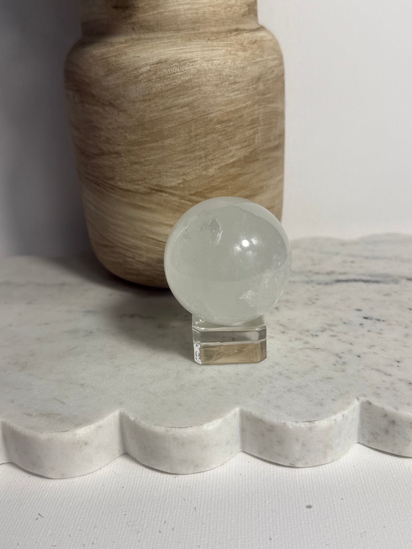White Calcite Sphere