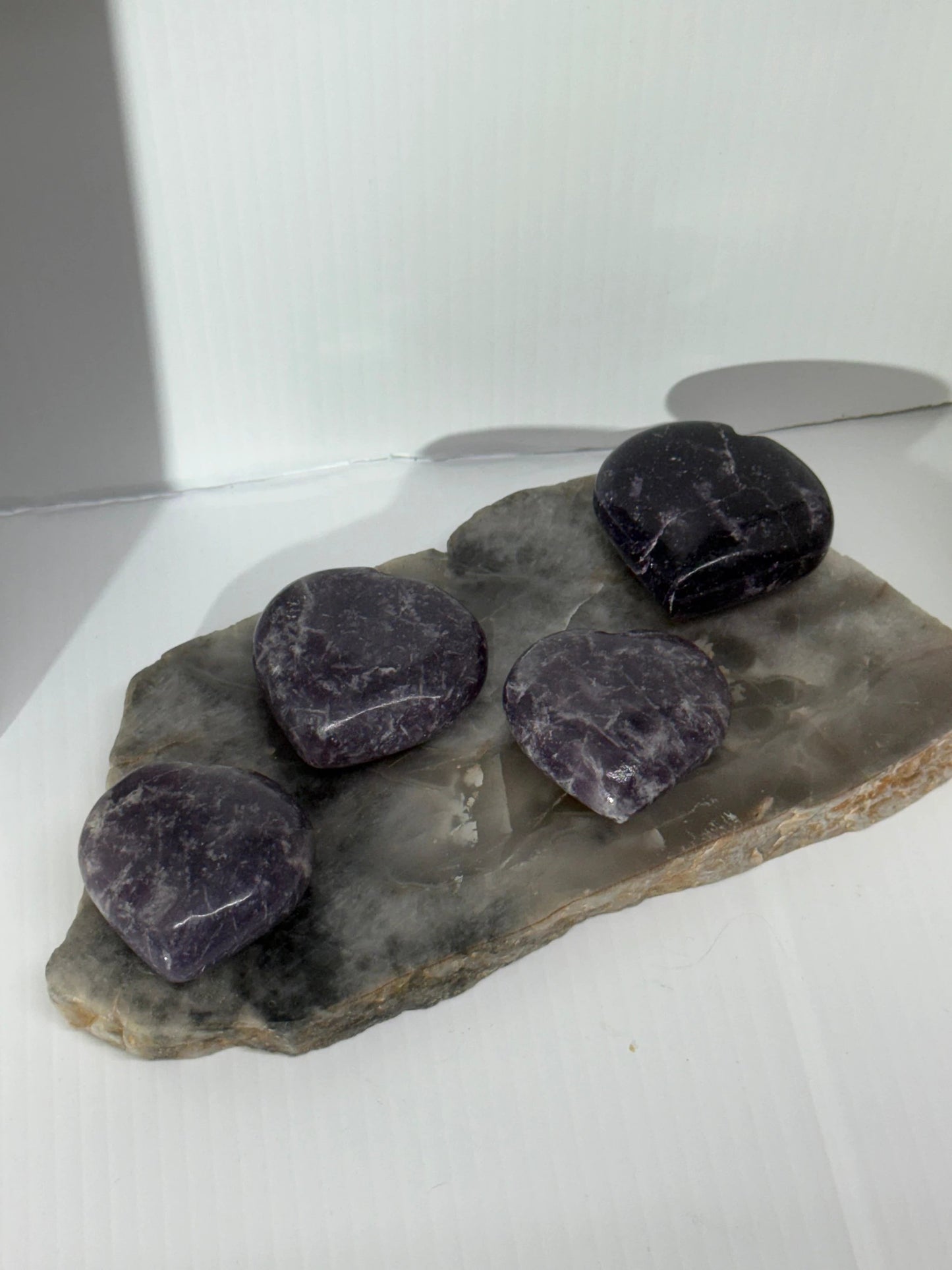 Lepidolite Hearts by Heartstone Sanctuary
