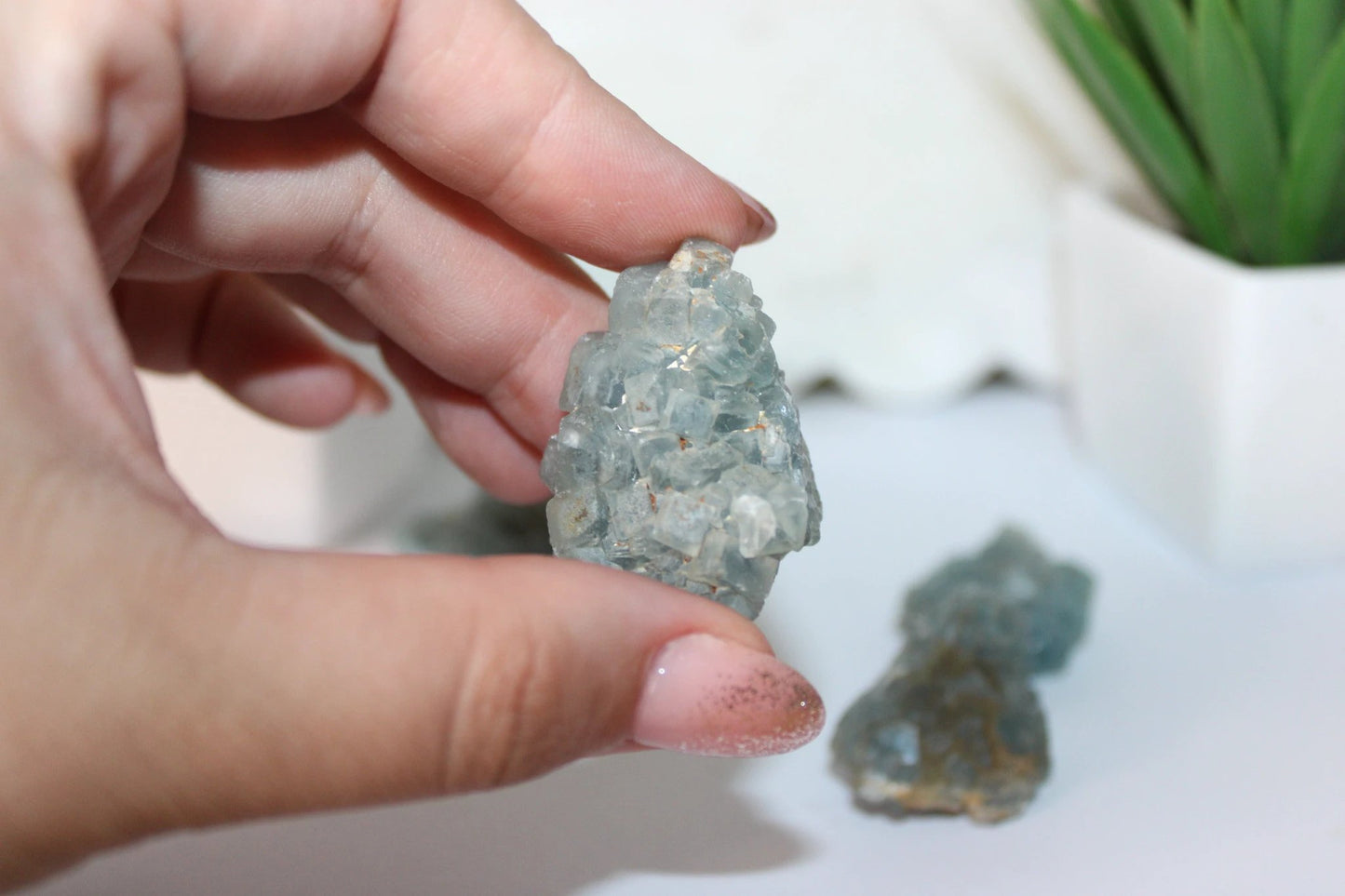 Blue Cubic Fluorite Specimen | Clarity & Focus Crystal - intuitive pick by Heartstone Sanctuary