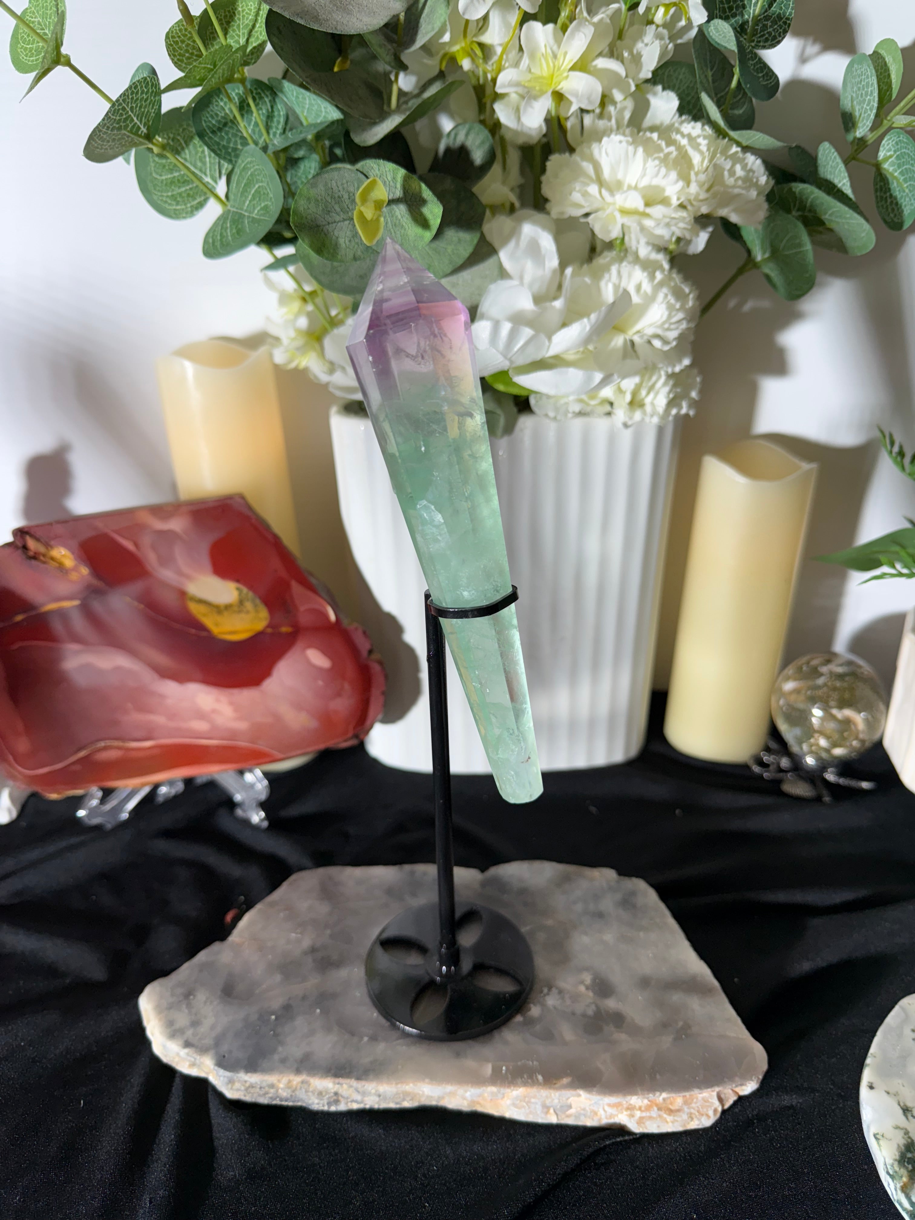 Fluorite Wand on stand - 49A