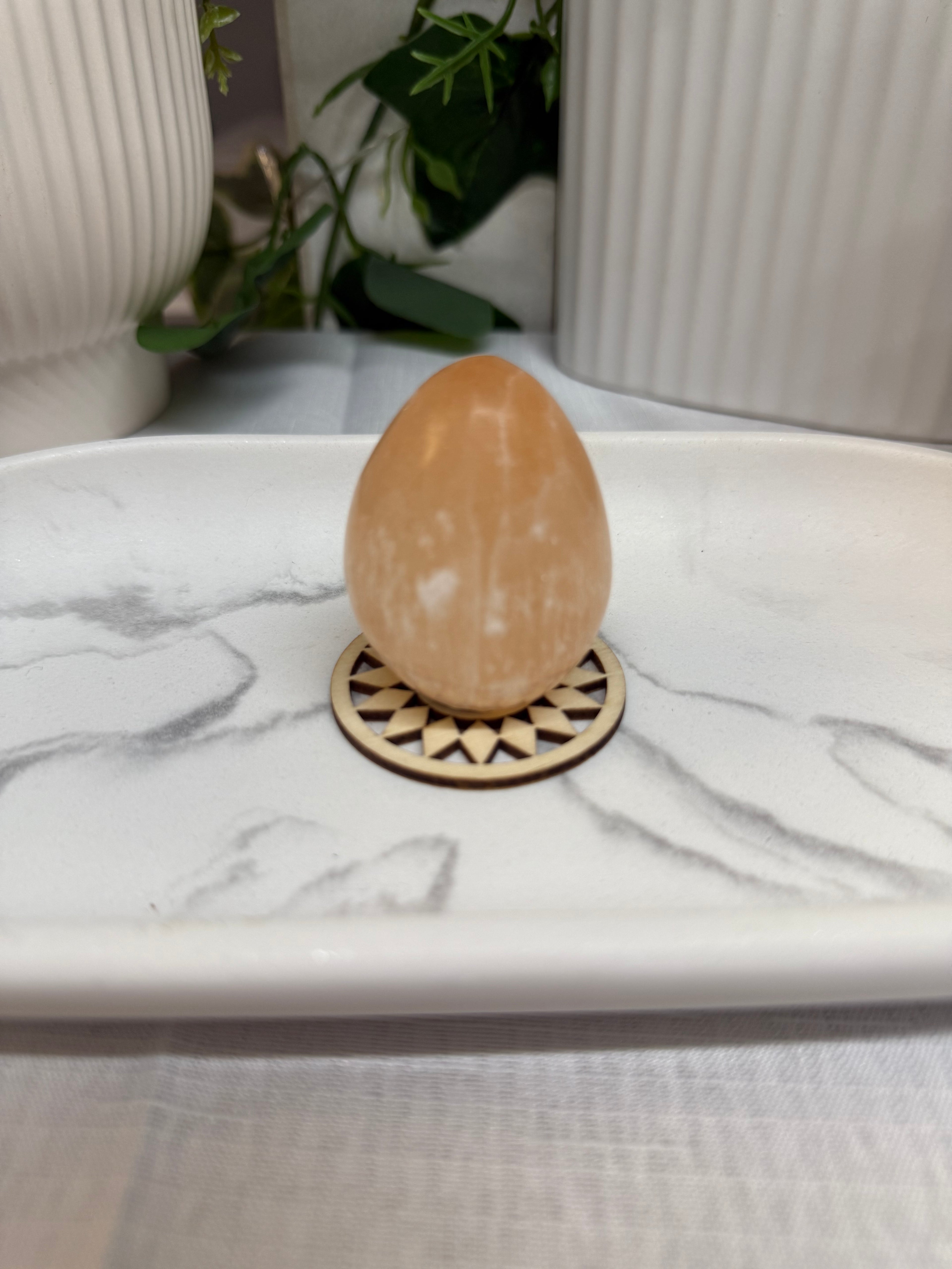 Orange Selenite Egg