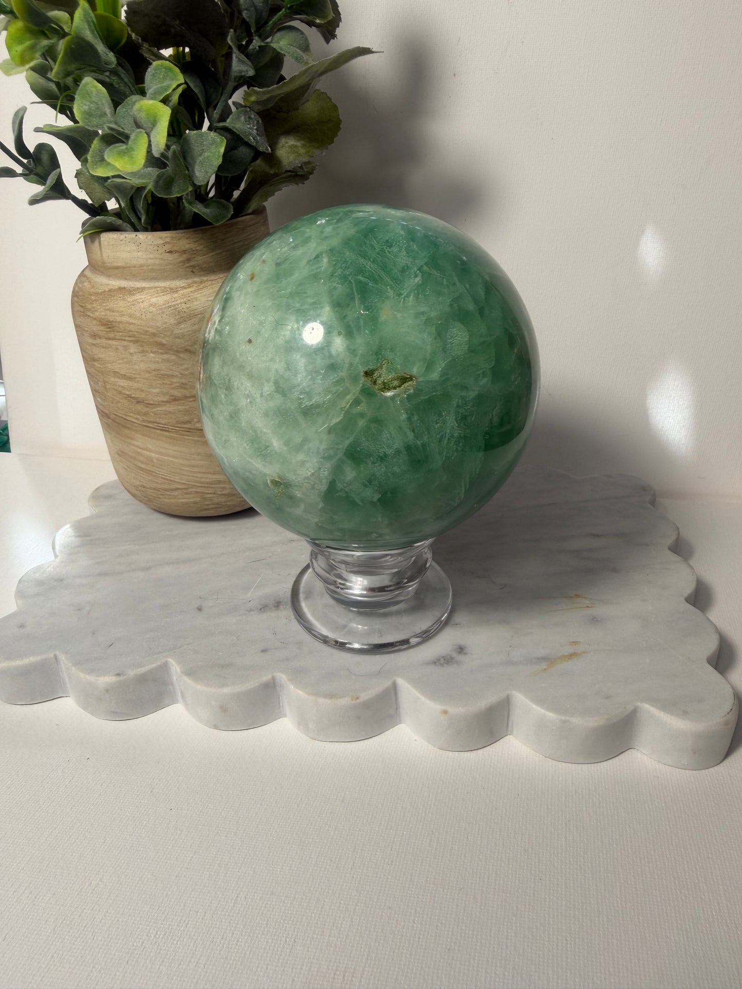 Green Fluorite Sphere
