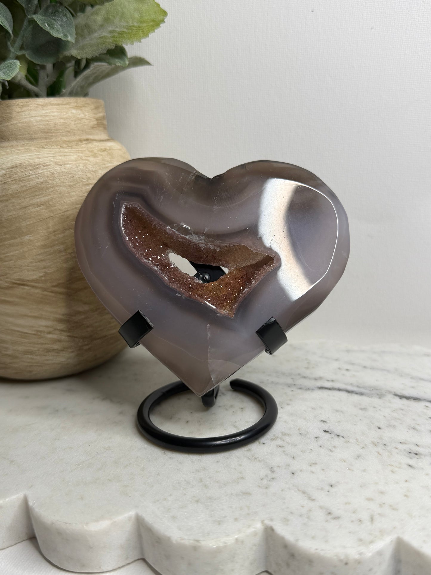 Druzy Agate Heart