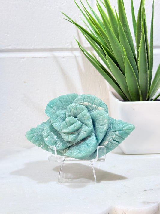 Amazonite Flower Stone 112 g Natural Crystal Gemstone Specimen for Meditation and Home Decor by Heartstone Sanctuary