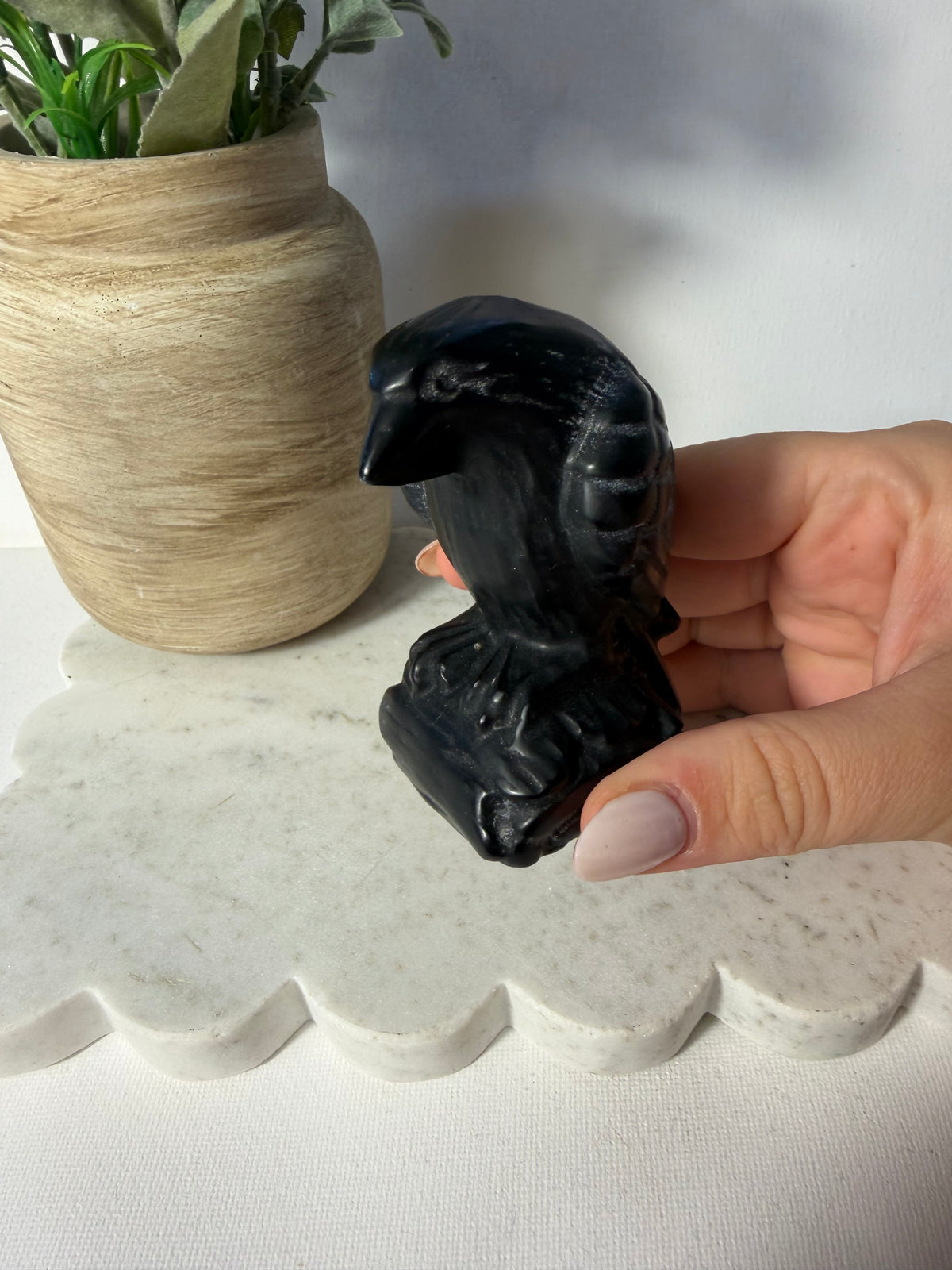 Black obsidian Raven