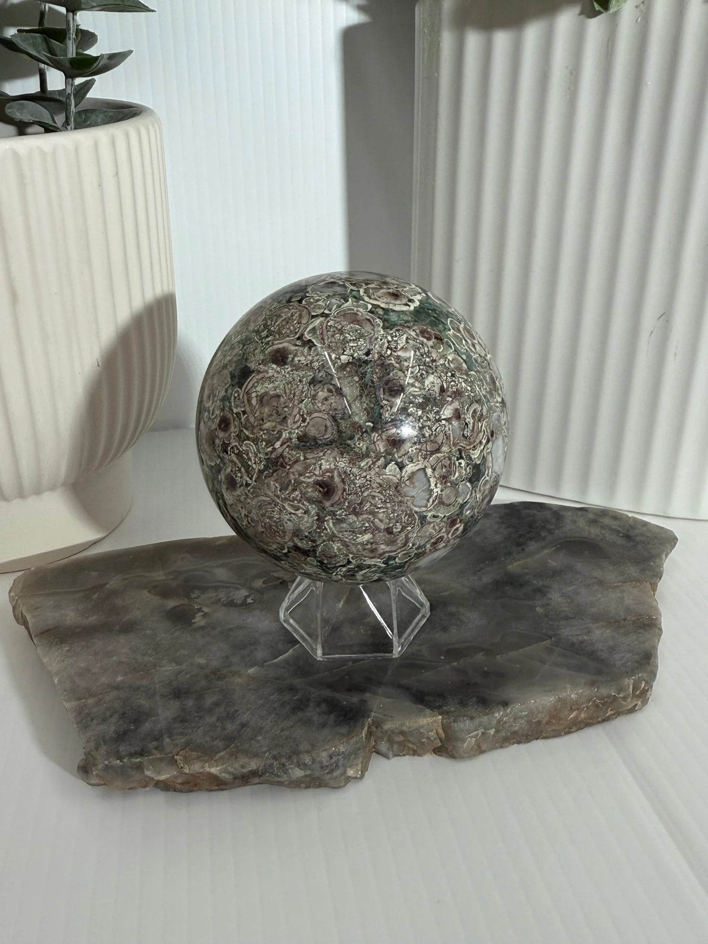 Green Flower Jasper Sphere - 8cm - 800g by Heartstone Sanctuary