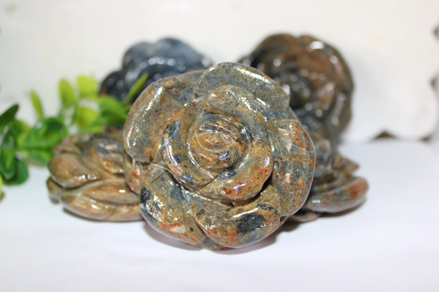 Pietersite Flower Carving by Heartstone Sanctuary