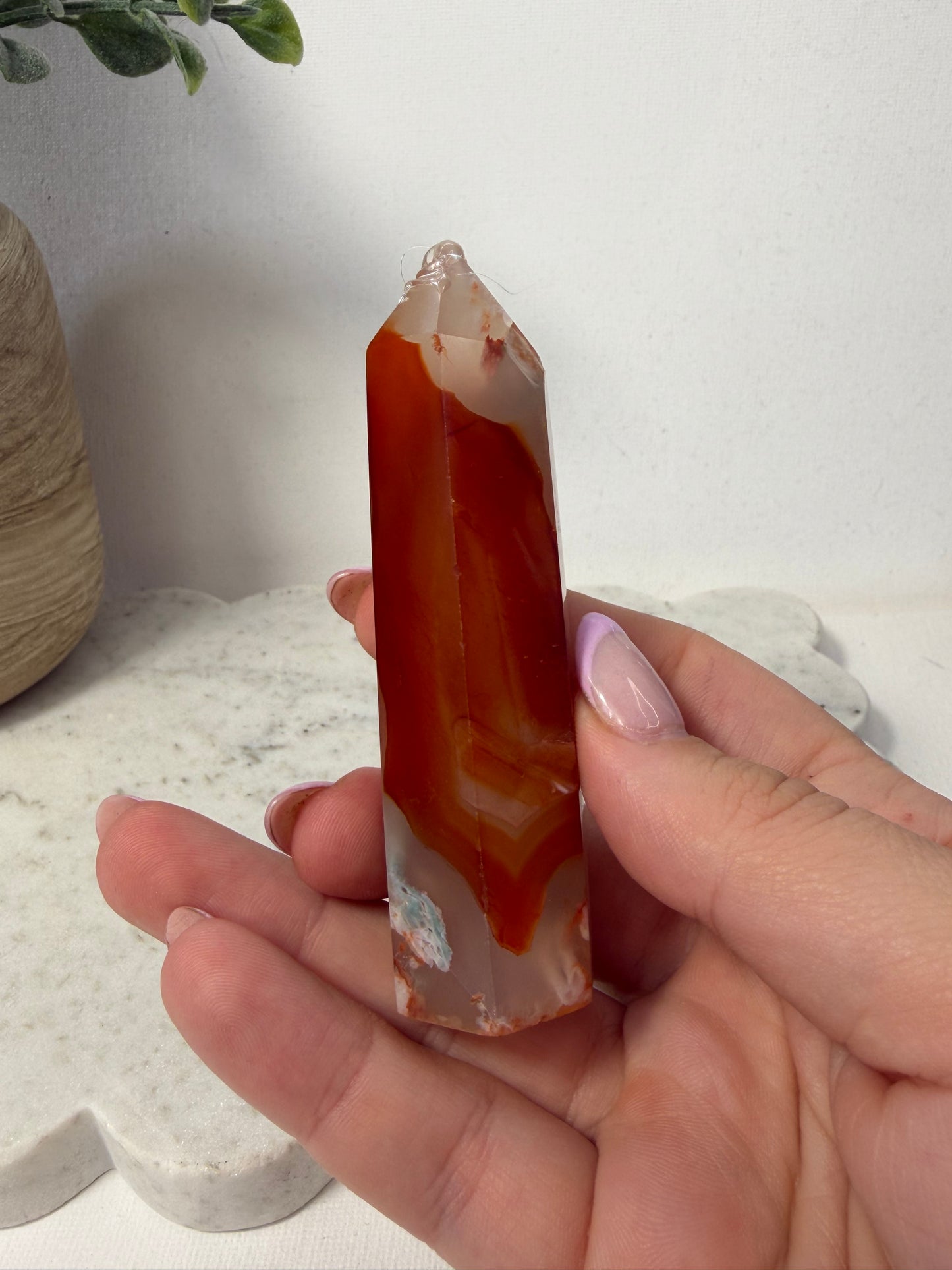 Carnelian Flower Agate Tower