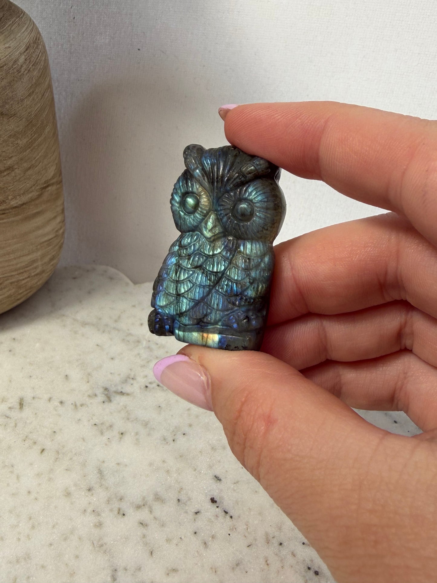 Labradorite Owl Carvings