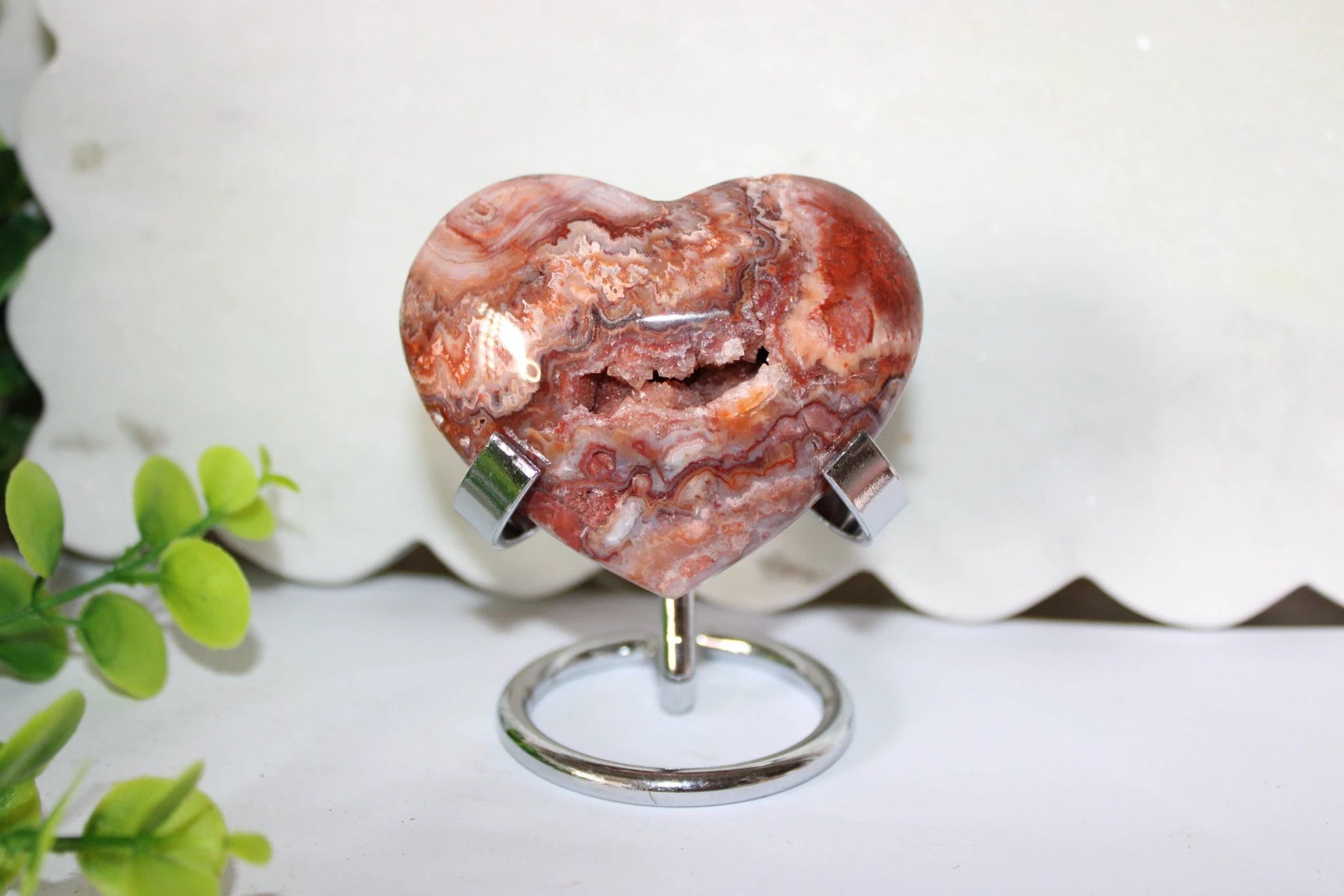 Crazy Lace Heart on Stand by Heartstone Sanctuary