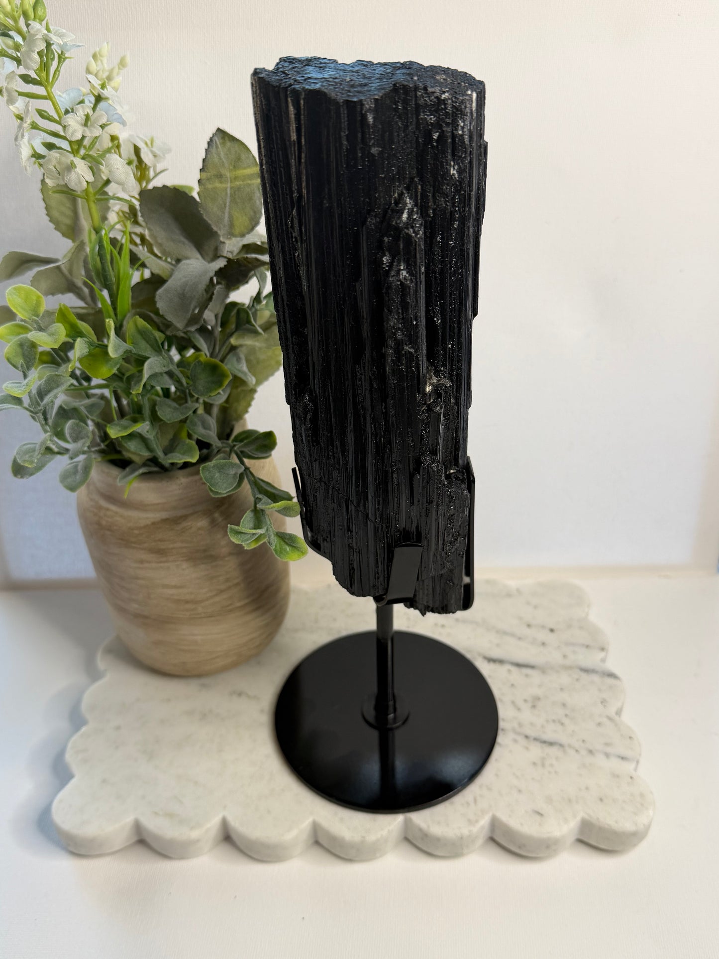 Black Tourmaline on Stand