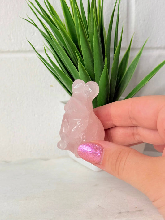 Rose Quartz Bunny - 5cm by Heartstone Sanctuary