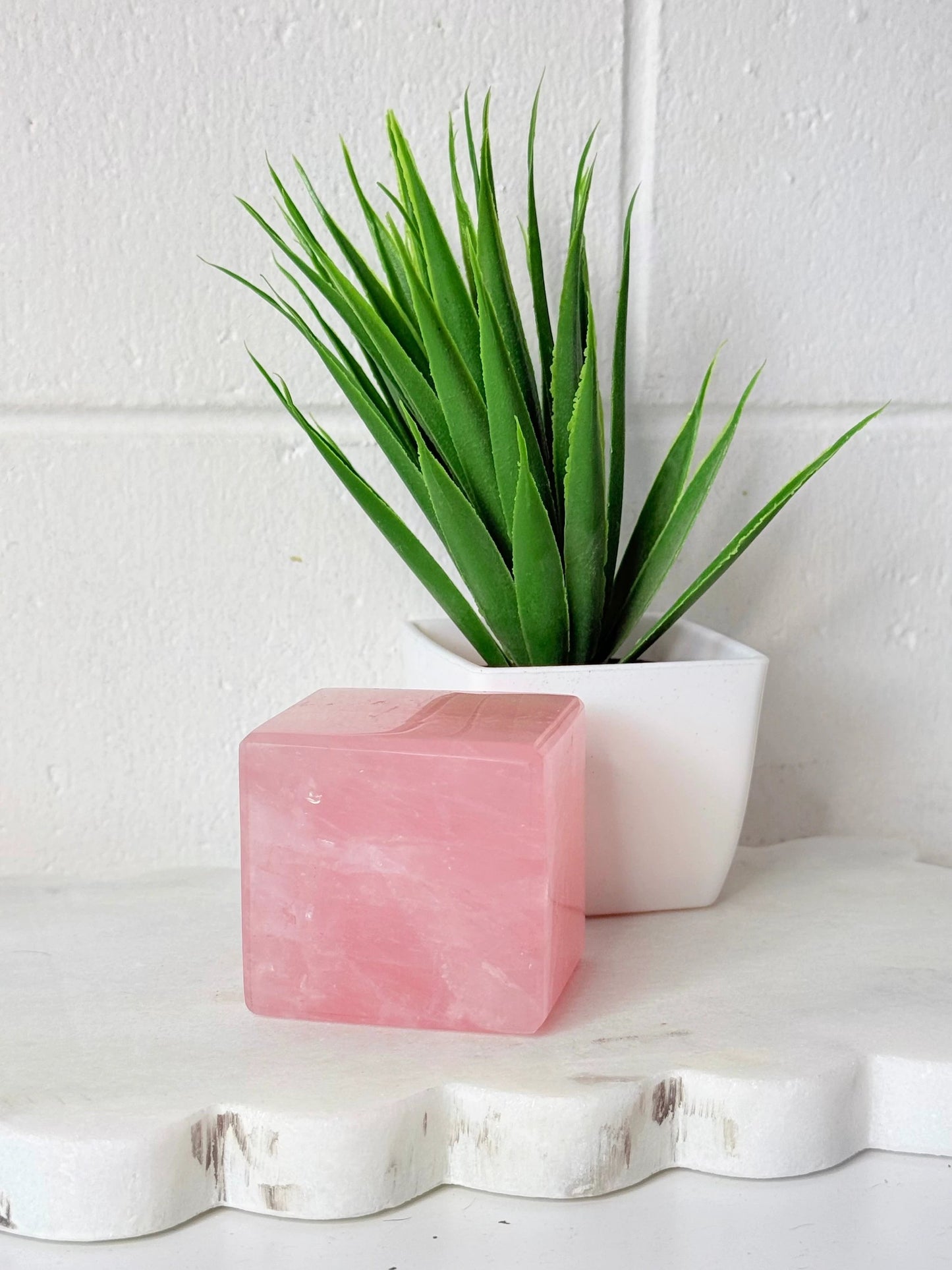 Rose Quartz Cube - 347g - 5cmx5cm by Heartstone Sanctuary