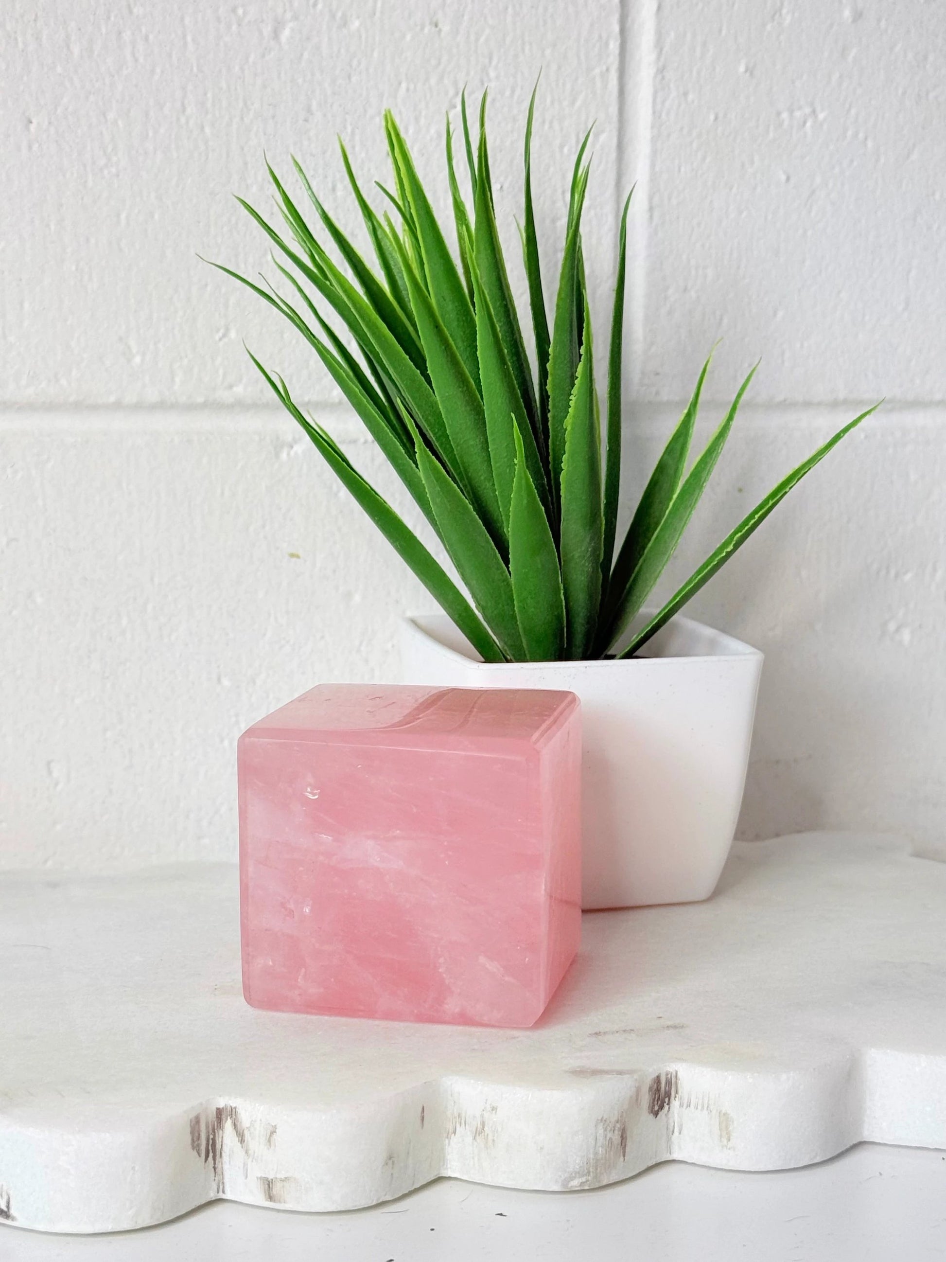 Rose Quartz Cube - 347g - 5cmx5cm by Heartstone Sanctuary