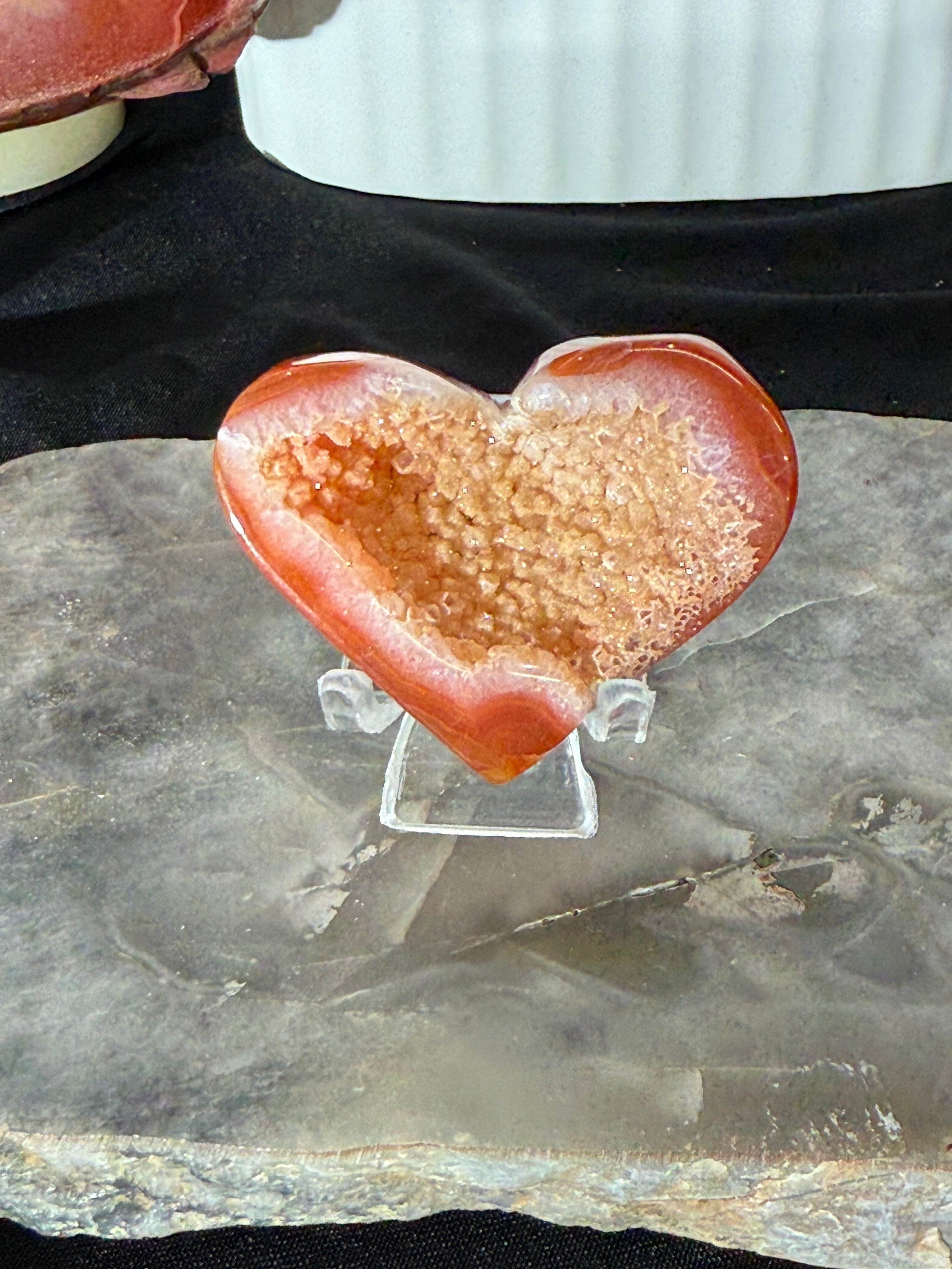 Carnelian Druzy Heart