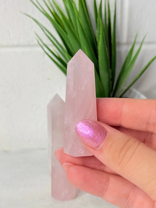Rose Quartz Sml Tower - intuitively selected 6cm-7cm by Heartstone Sanctuary