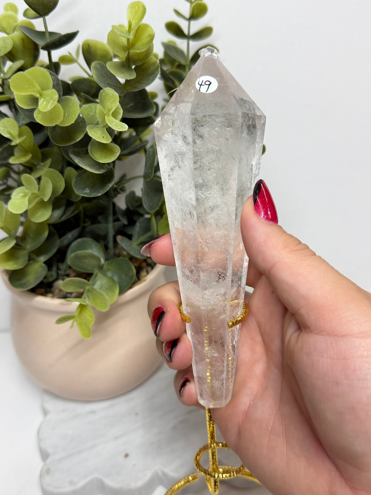 Clear Quartz Wand on Stand