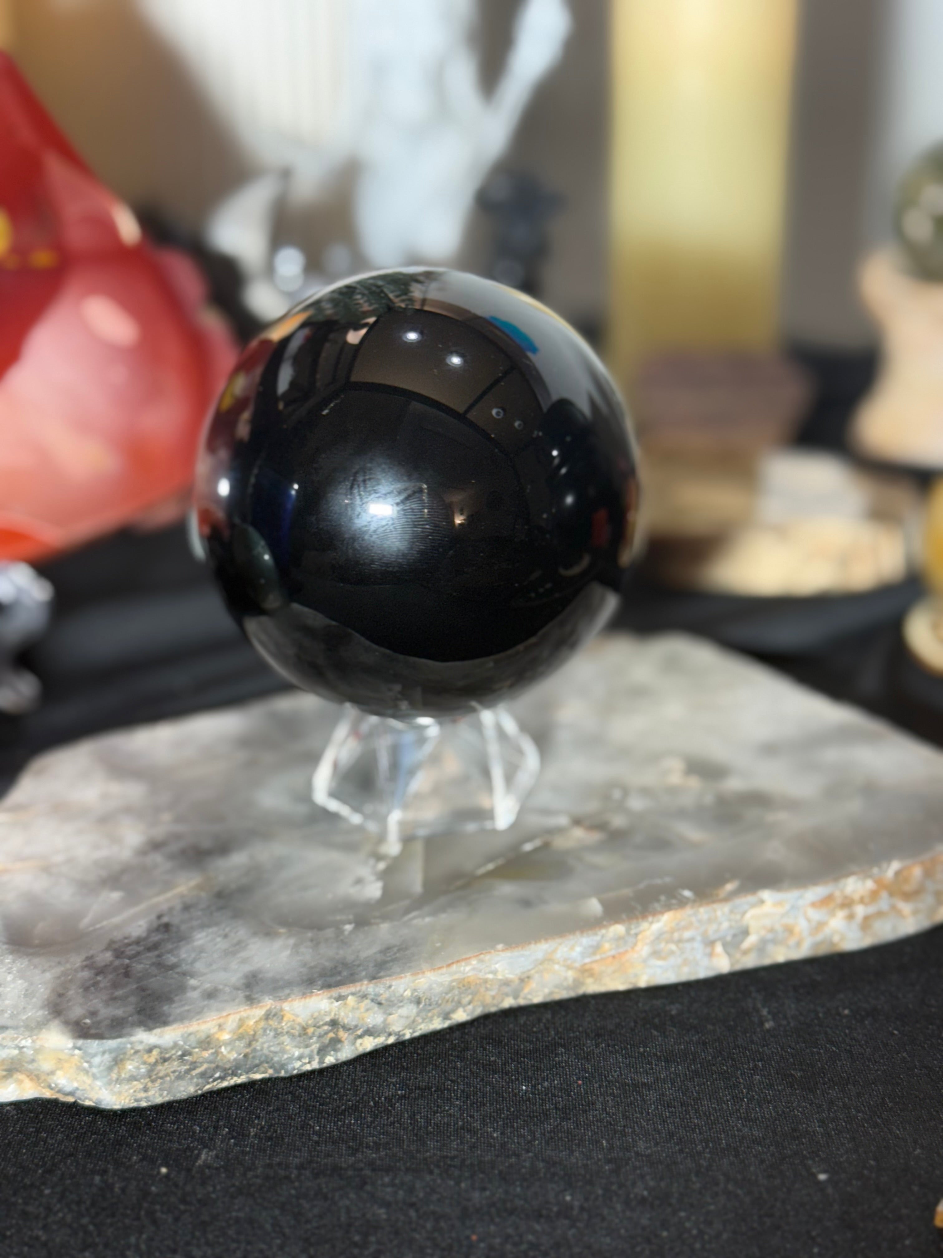 Black Obsidian Sphere - 88A