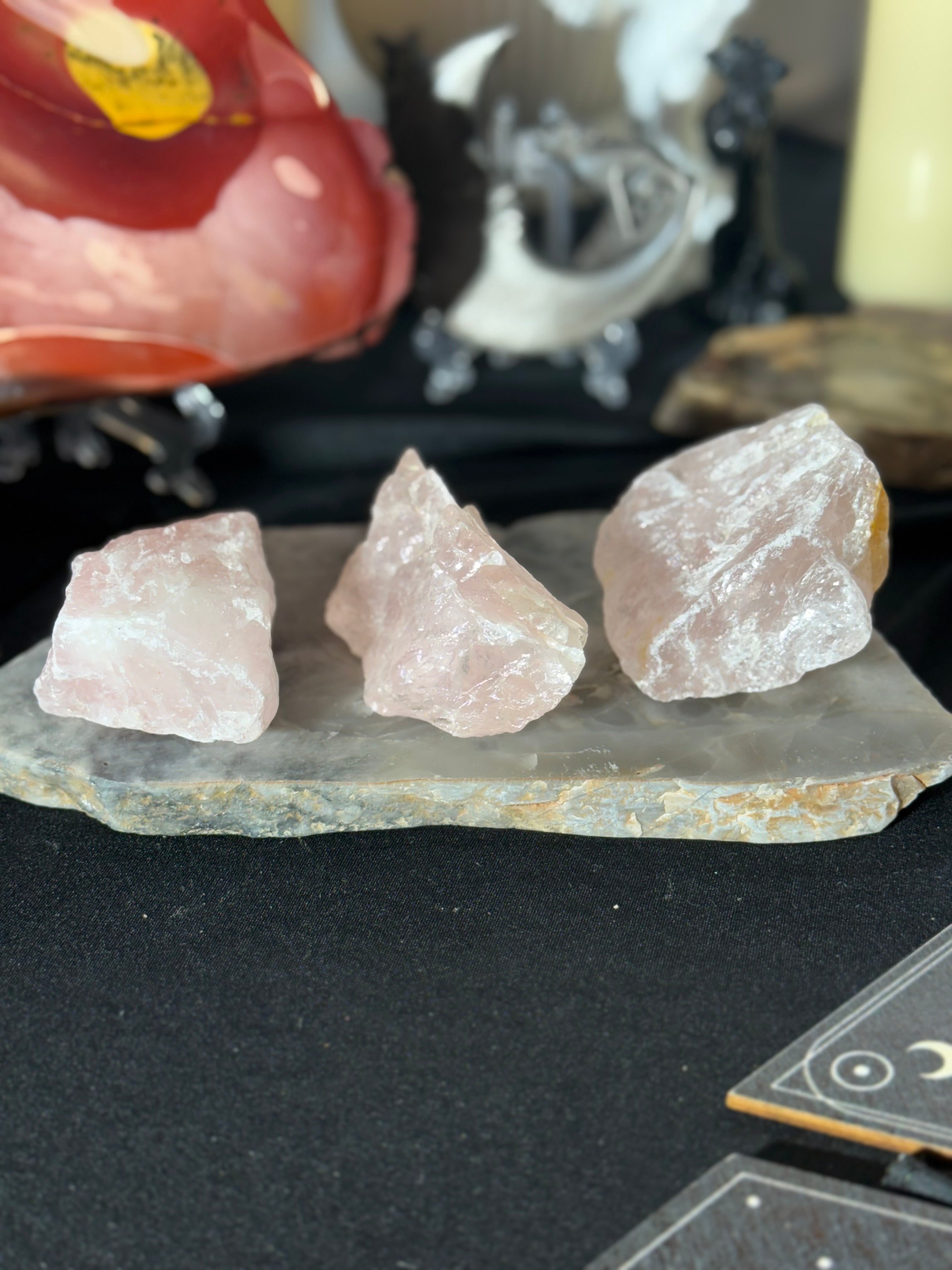 Rose Quarts Raw Chunk - intuitively selected