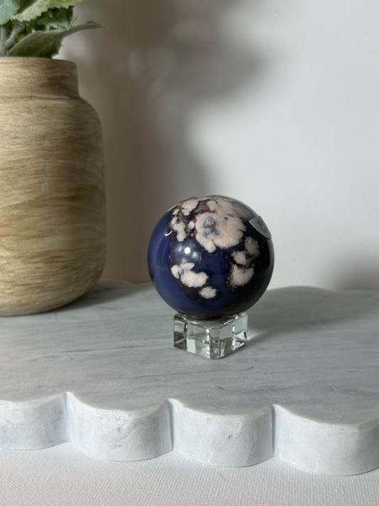 Blue Flower Agate Sphere