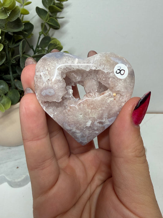 Pink Amethyst Druzy Heart