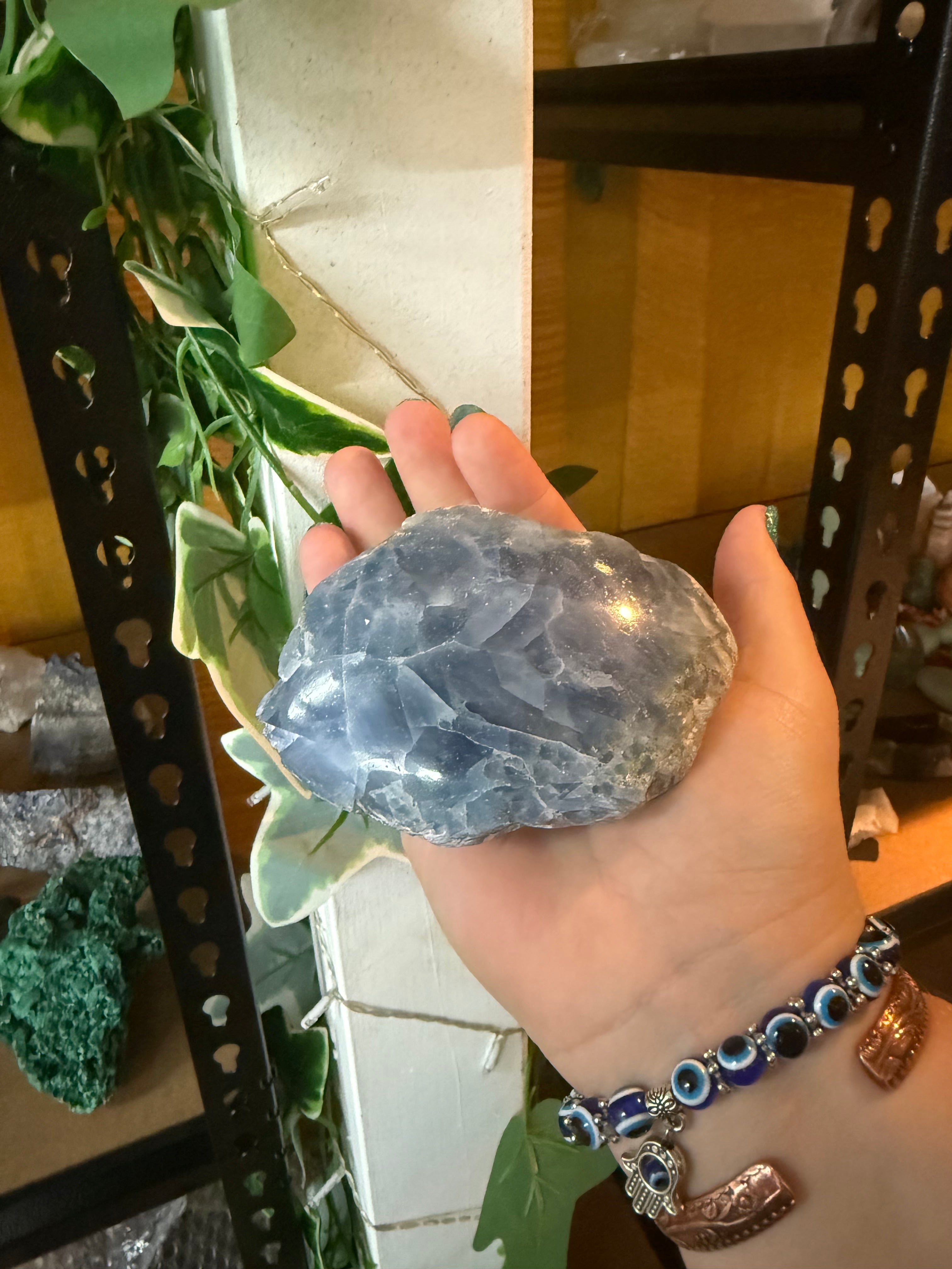 Blue Calcite One Side Polished