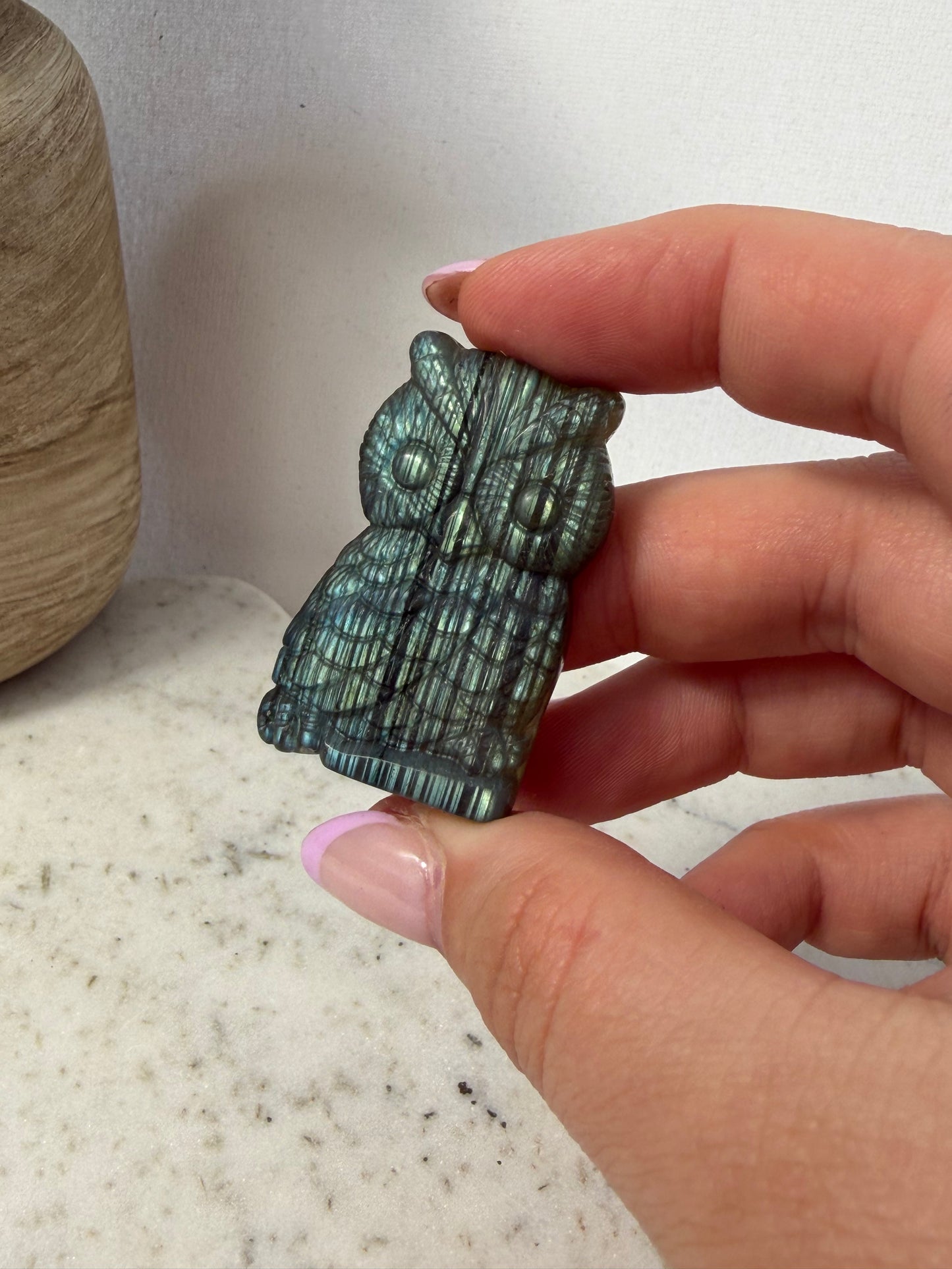 Labradorite Owl Carvings