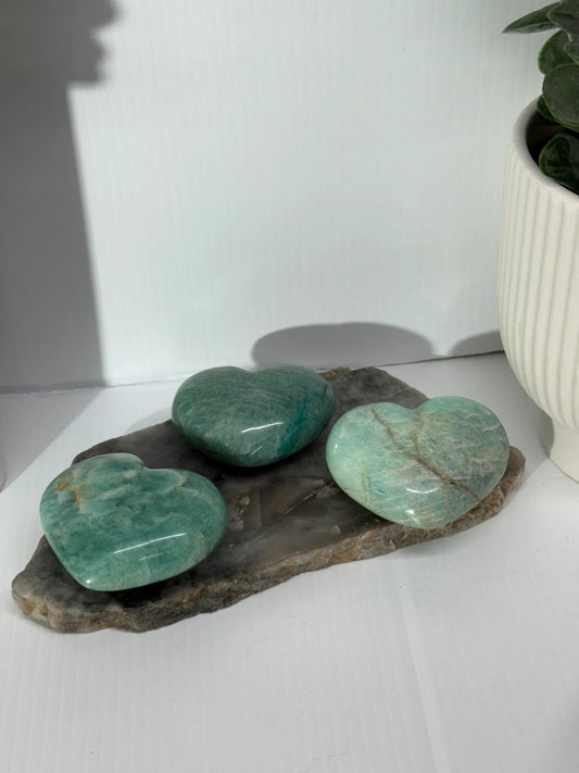 Amazonite Heart Stone Green Blue Color Gemstone by Heartstone Sanctuary