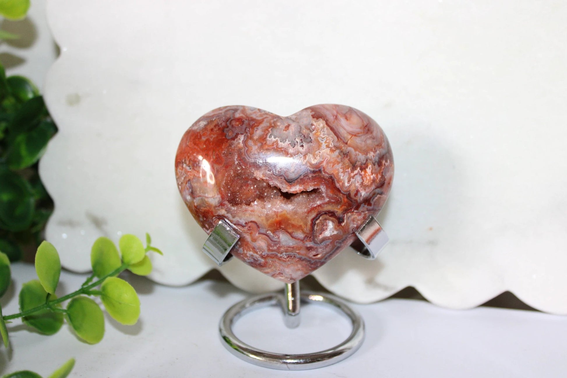 Crazy Lace Heart on Stand by Heartstone Sanctuary