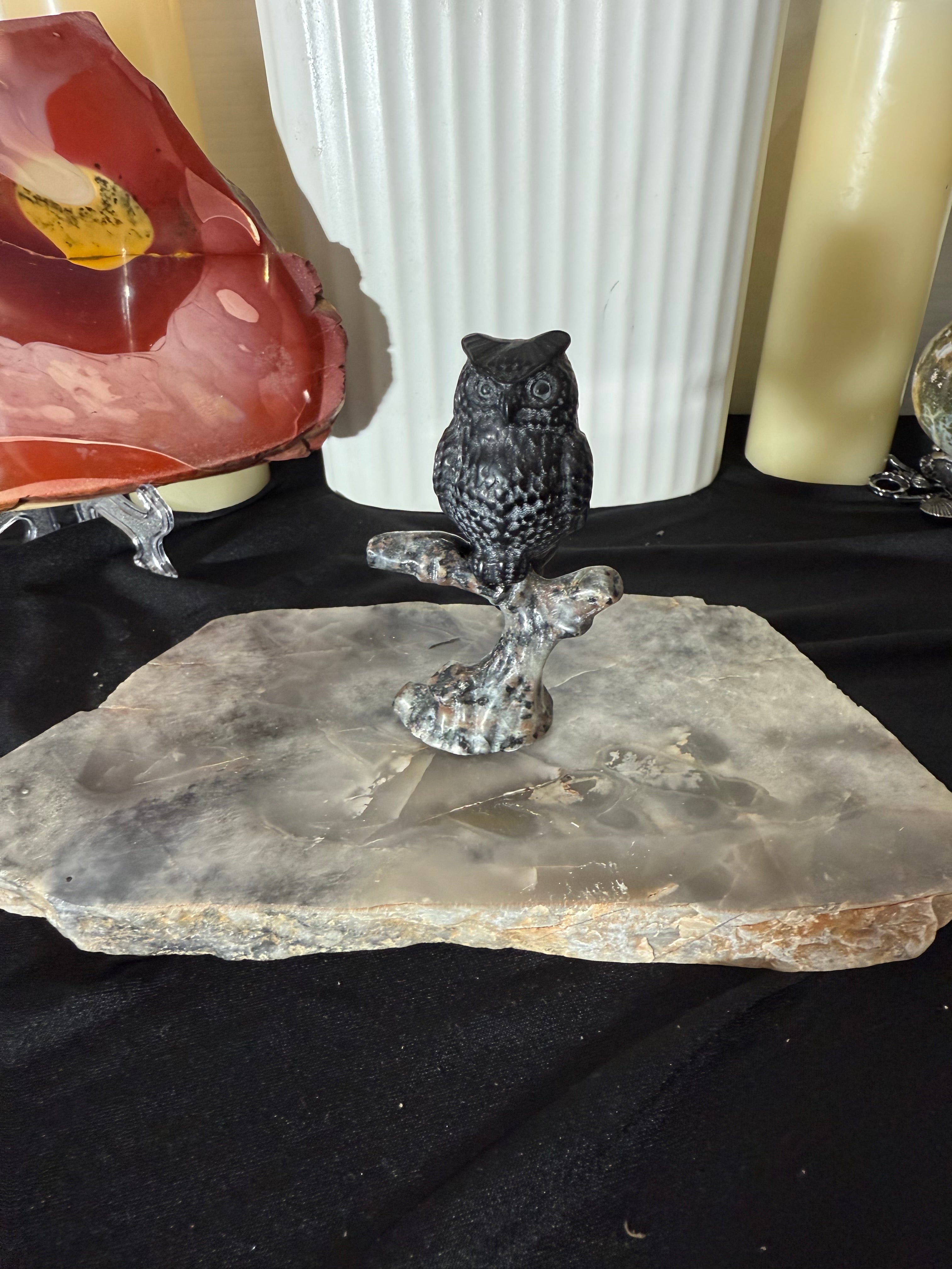 Obsidian and Yooperlite Owl