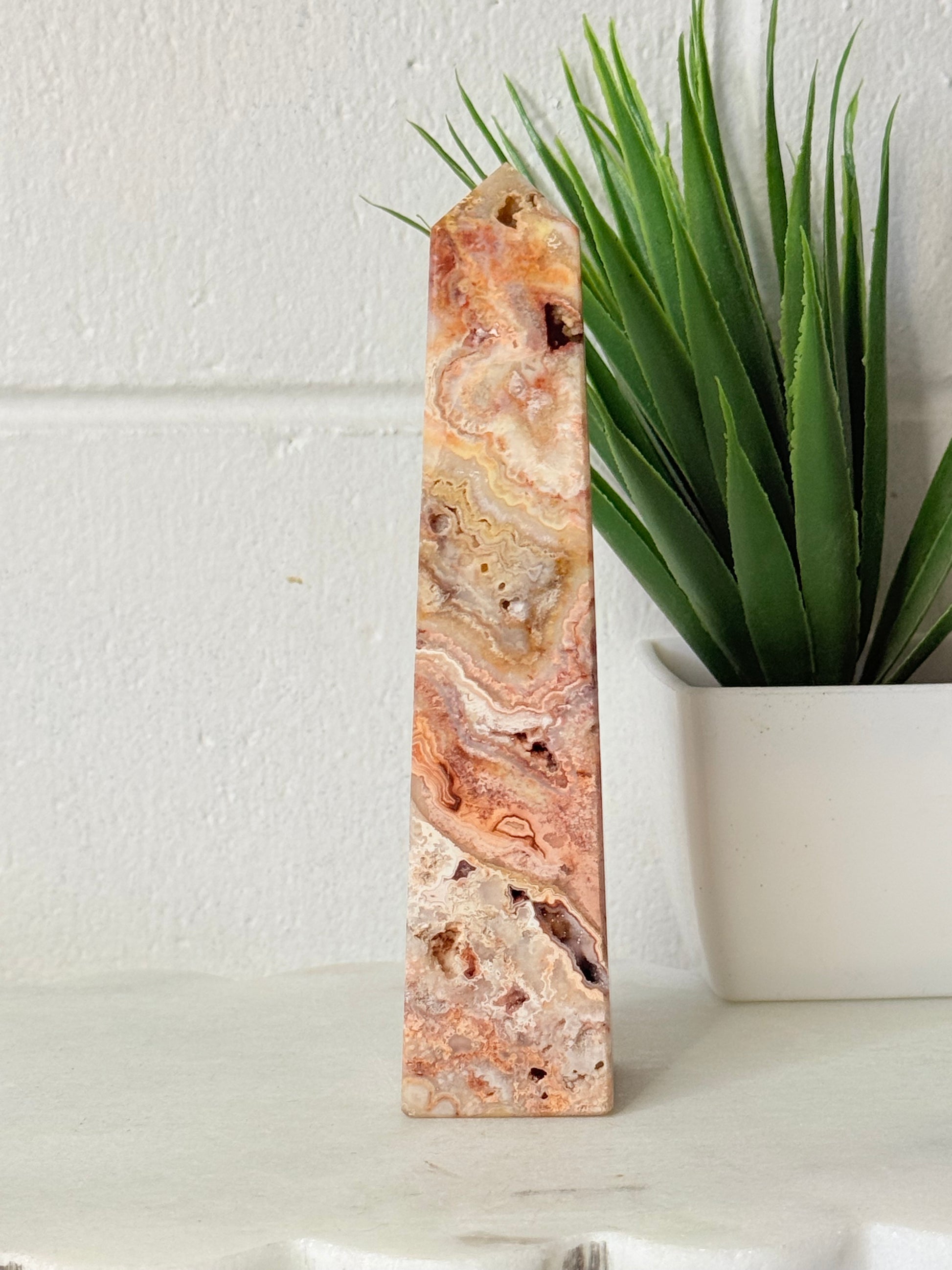 Crazy Lace Agate Tower - 13cm - 200g by Heartstone Sanctuary