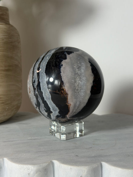 Agate, Ocean Jasper,  Quartz Sphere